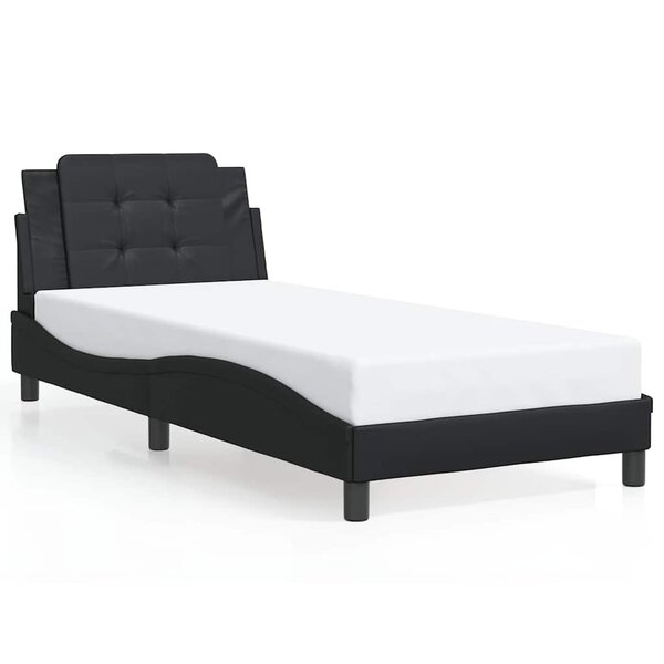 vidaXL Cadre de lit sans matelas Zadar noir 90x190 cm similicuir