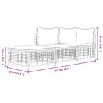 vidaXL Salon de jardin 3 Pièces avec coussins anthracite résine tressée