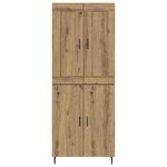vidaXL Haut Armoire 2 Pièces Chêne artisanal Bois Aggloméré et Verre