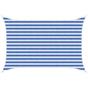 vidaXL Voile d'ombre 2 x 3 m HDPE Rectangulaire Bleu et Blanc