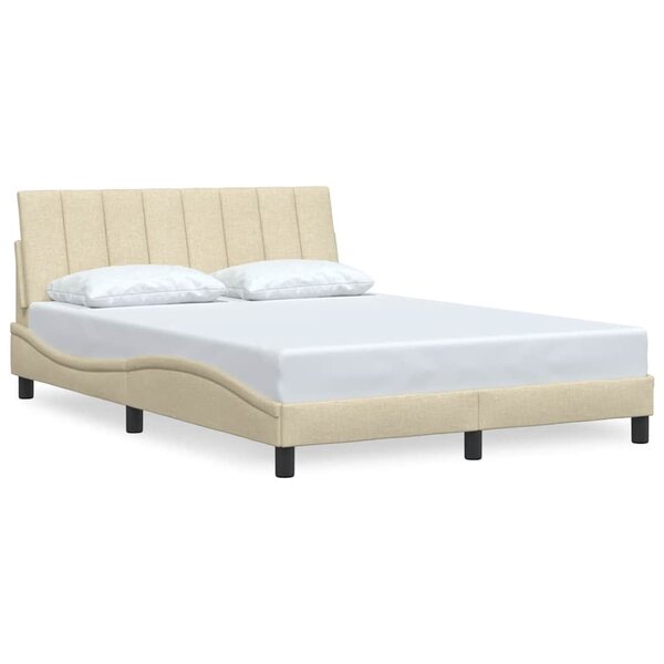 vidaXL Cadre de lit sans matelas crème 140x190 cm tissu