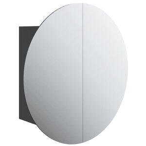 vidaXL Armoire de salle de bain miroir rond et LED Noir 40x40x17 5 cm