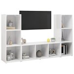 vidaXL Meubles TV 3 Pièces Blanc 107x35x37 cm Bois d'ingénierie