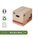 Pack and Move - Lot 40 Cartons Déménagement Livres  Premium - 40 X 30 X 30 Cm - Extrême Résistance 30 KG - Double Épaisseur - 2 Adhésifs Offerts