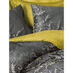 Parure de lit Satiné coton - housse de couette 220 x 240 + 2 taies d'oreiller 60 x 60 - Anthracite