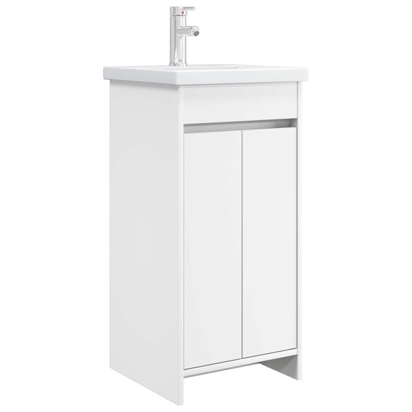 vidaXL Meuble de salle de bain avec évier Blanc 42 x 40 x 84 5 cm