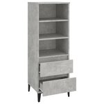 vidaXL Buffet haut Gris béton 40x36x110 cm Bois d'ingénierie