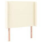 vidaXL Sommier à lattes de lit matelas LED Crème 90x200cm Similicuir