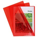 Etui Carton De 100 Pochettes Coin Pvc Lisse Haute Résistance 13/100e - A4 - Rouge - Exacompta