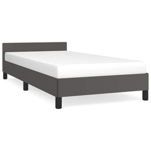 vidaXL Cadre de lit avec tête de lit sans matelas gris 100x200 cm