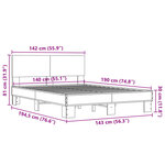 vidaXL Cadre de lit sans matelas noir 140x190 cm