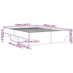 vidaXL Cadre de lit sans matelas gris béton 135x190 cm bois ingénierie