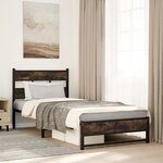 vidaXL Cadre de lit en métal sans matelas chêne fumé 80x200 cm
