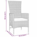 vidaXL Ensemble de chaises de jardin inclinables 3 Pièces Beige Crème
