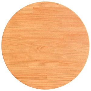 vidaXL Dessus de table rond cire marron Ø70x2 5 cm bois de pin massif