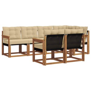 vidaXL Ensemble de canapés d'extérieur 7 Pièces Naturel et Beige