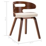 vidaXL Chaises à manger lot de 6 crème bois courbé et similicuir