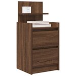 vidaXL Table de chevet avec 2 tiroirs chêne marron 38x34x80 cm