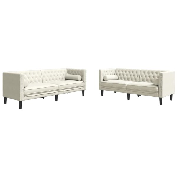 vidaXL Ensemble de canapé Chesterfield et traversins 2Pièces velours
