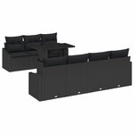 vidaXL Ensemble de canapés de jardin 8 pièces en poly rattan noir avec coussins