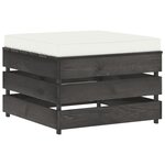 Vidaxl salon de jardin 9 pièces avec coussins bois imprégné de gris