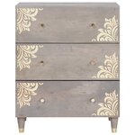 vidaXL Buffet Gris et or 60 x 33 x 75 cm Bois de mangue massif