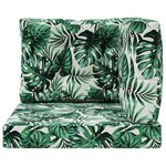vidaXL Coussin de canapé d'extérieur 3 Pièces Motif feuille Polyester