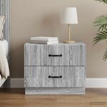 vidaXL Cabinet de chevet avec tiroir Sonoma gris 62 x 34 5 x 44 5 cm