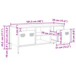 vidaXL Meuble TV anthracite 101 5x39x43 5 cm acier laminé à froid
