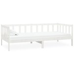 vidaXL Lit de repos avec matelas 90x200 cm Blanc Bois de pin massif
