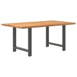 vidaXL Table à manger marron clair bois de chêne massif rectangulaire