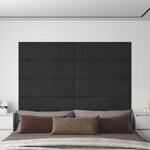 vidaXL Panneaux muraux 12 Pièces Noir 90x30 cm Velours 3 24 m²