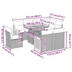 vidaXL Salon de jardin avec coussins 9 Pièces noir résine tressée acacia