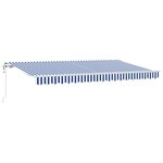 vidaXL Auvent Rétractable Bleu et Blanc