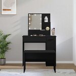 vidaXL Ensemble de coiffeuse avec LED Noir Bois d'ingénierie