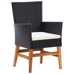 vidaXL Mobilier d'extérieur 9 Pièces Résine tressée et bois d'acacia Noir
