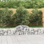 vidaXL Paniers à gabions arqués 15 Pièces 200x30x40/60 cm Fer galvanisé