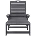 vidaXL Chaises longues 2 Pièces Gris clair 162 x 53 x 98 5 cm en HDPE