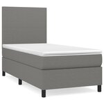 vidaXL Sommier à lattes de lit et matelas Gris foncé 90x190 cm Tissu