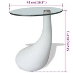 Vidaxl table basse avec dessus de table en verre rond blanc brillant