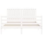 vidaXL Cadre de lit avec tête de lit blanc 160x200 cm bois massif