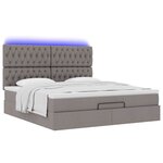 VidaXL Cadre de lit ottoman avec matelas taupe 180x200 cm tissu