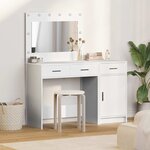 vidaXL Table de Toilette 2 Pièces Blanc 40 x 41 x 75 cm Bois d'ingénierie