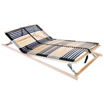 vidaXL Sommier à lattes Marron 100 x 190 cm Bois de hêtre massif