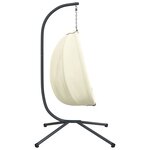 vidaXL Chaise suspendue en forme d'œuf et support beige tissu et acier