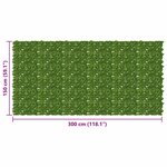 vidaXL Écran de balcon avec feuilles Vert et jaune 300 x 150 cm