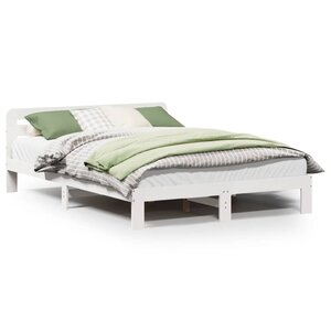 vidaXL Cadre de lit sans matelas blanc 140x200 cm bois de pin massif