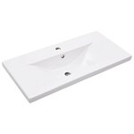 vidaXL Cadre de lavabo de salle de bain vasque à encastrer Blanc Fer