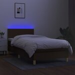 vidaXL Sommier à lattes de lit matelas et LED Marron foncé 100x200 cm