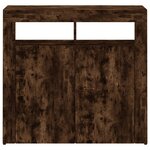 vidaXL Buffet avec lumières LED chêne fumé 80x35x75 cm
